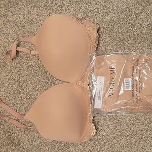 Adore Me Nude Lace Bra And Thong Panty SET